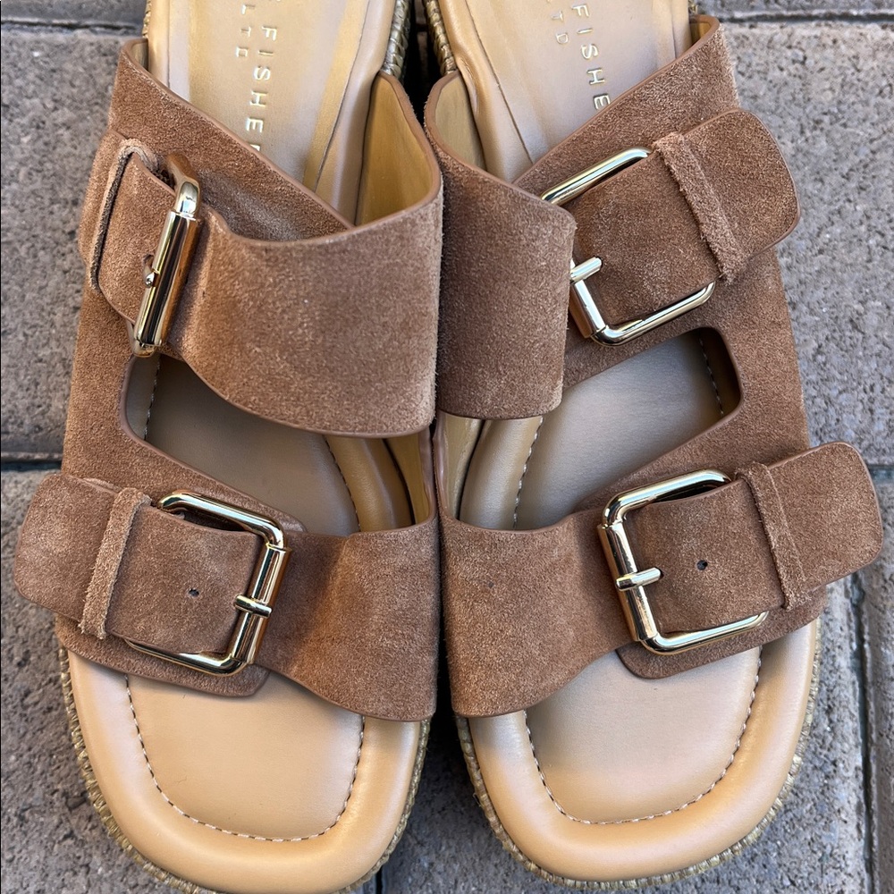 Marc Fisher Tan Platform Sandals with Adjustable Straps - Picture 13 of 16